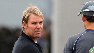 Shane Warne shown at a training session with Australia during the summer 2013 Ashes series against England. Paul Ellis / AFP / July 31, 2013