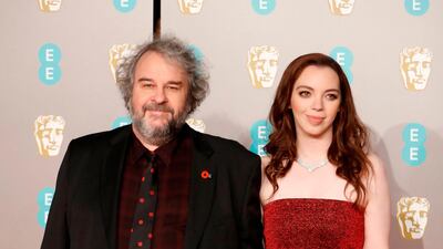 Peter Jackson and his daughter Katie Jackson at the 2019 Bafta Awards ceremony at the Royal Albert Hall in London, on February 10, 2019. AFP