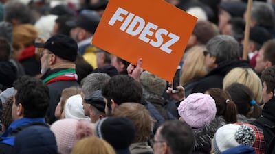 Tens of thousands of Hungarians took to the streets on Thursday in demonstrations to both voice support for and protest against prime Minister Viktor Orban. AFP/Attila KISBENEDEK