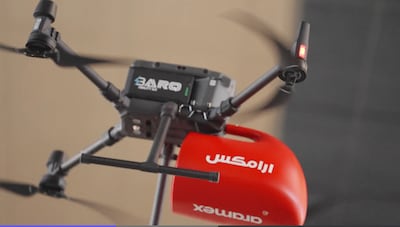 Aramex tested drone and roadside bot deliveries in Dubai. Photo: Aramex