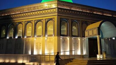 A mosque in a neighbourhood between the two bridges in Abu Dhabi mimics a larger, much older one in Palestine.