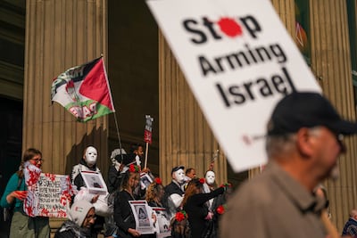 Protesters gather in Liverpool, England. Ian Forsyth / Getty Images