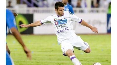 Elias Ribeiro, in action against Al Nasr on Monday, scored twice against Sriwijaya. Rich-Joseph Facun / The National