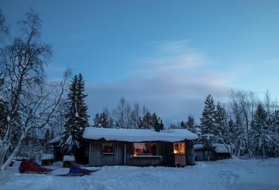 One of the remote huts used in the mobile husky safari in Swedish Lapland. Jamie Lafferty