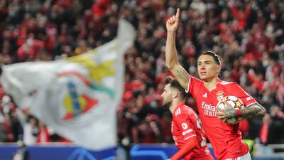 Darwin Nunez celebrates his striker. EPA