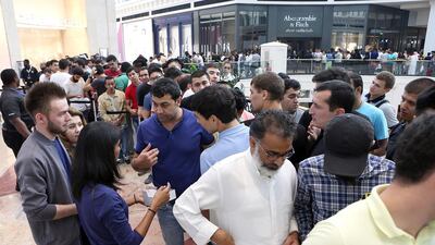 Some customers who went to buy Apple's new smartphones on the spot were turned down. Pawan Singh / The National