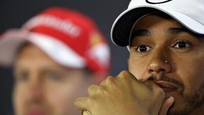 Lewis Hamilton of Great Britain and Mercedes GP looks on in the Drivers Press Conference during previews for the Abu Dhabi Formula One Grand Prix at Yas Marina Circuit. Clive Mason / Getty Images