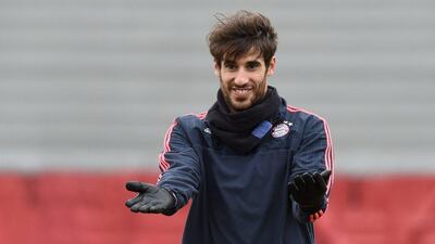 Bayern Munich's Javi Martinez shown during his team's training session on Tuesday ahead of Wednesday's Champions League semi-final first leg against Atletico Madrid. Christof Stache / AFP / April 26, 2016