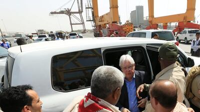 UN envoy to Yemen Martin Griffiths visits Hodeidah port in November ahead of a new round of peace talks. Reuters