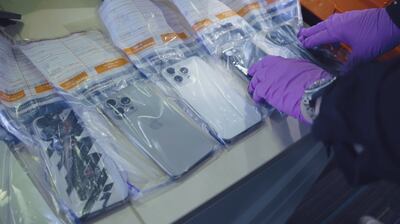 Stolen phones recovered by the Metropolitan Police. PA Wire