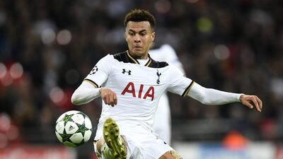 Dele Alli of Tottenham goes for possession during the club's Champions League match with CSKA Moscow at Wembley in London on December 7, 2016. Will Oliver / EPA