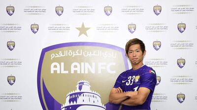 Tsukasa Shiotani has joined Al Ain ahead of the new Arabian Gulf League season. Courtesy Al Ain FC