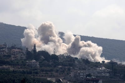 This photo taken from the southern Lebanese city of Tyre shows smoke rising after an Israeli strike on the village of Biout es Sayed, Lebanon. AFP