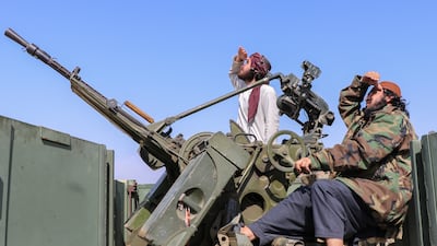 Taliban soldiers watch for Pakistani fighter jets in Khost province, Afghanistan. Reuters