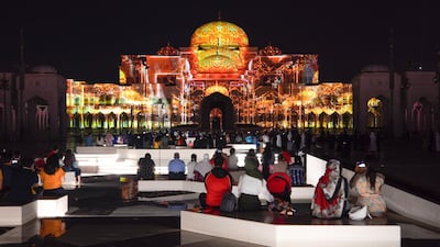 The 49th UAE National Day celebrations at Qasr Al Watan. Projector show, Palace in Motion, Colors of the UAE. Victor Besa/The National