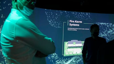 The tech system monitors safety and security with thousands of cameras and sensors checking heating, fire alarm systems, air conditioning and electricity usage. Antonie Robertson / The National