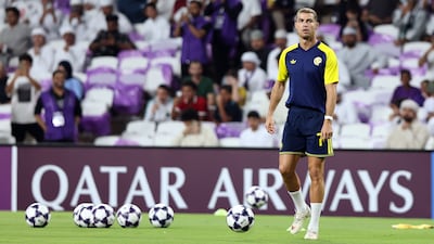 Al Nassr's Cristiano Ronaldo before the AFC Champions League Elite match in Al Ain. Chris Whiteoak / The National