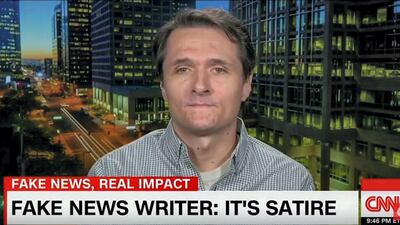 Screengrab taken from YouTube of Paul Horner during an interview with CNN.