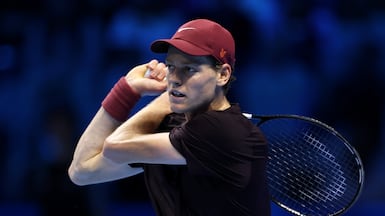 Jannik Sinner during the ATP Finals semi-final against Alex de Minaur. Getty Images