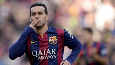 New Chelsea player Pedro shown during a match last season with Barcelona against Cordoba in La Liga. Josep Lago / AFP / December 20, 2014
