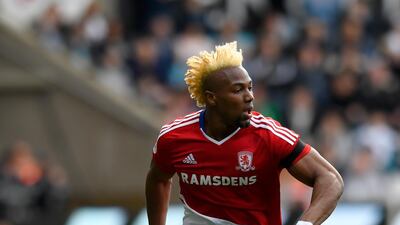 Adama Traore sporting a full head of blond during his Middlesbrough days. Getty