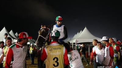Sheikh Hamdan takes part in the Endurance Competition in the FEI World Equestrian Games in Tryon, North Carolina. Courtesy Dubai Media Office
