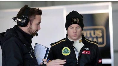 Kimi Raikkonen, right, is back in Formula One with Lotus.