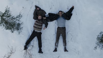 Mayday turns a Cold War spy thriller into a buddy comedy pairing a stranded US Navy pilot with a former KGB agent. Photo: Apple TV