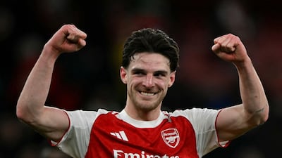 Arsenal midfielder Declan Rice has been crucuial to their title win. AFP