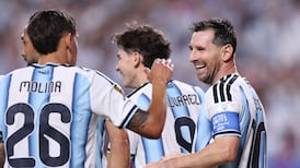 Argentina great Lionel Messi after completing his hat-trick against Algeria at the Kansas City Stadium. AFP