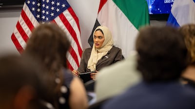 Jawaher Almheiri, UAE commercial attache to the US, at the panel discussion in Washington. Photo: UAE Embassy