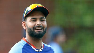 India's Rishabh Pant attends a practice session at the Arun Jaitley Stadium in New Delhi on June 7, 2022, ahead of their first Twenty20 international cricket match against South Africa. (Photo by Surjeet Yadav / AFP) / IMAGE RESTRICTED TO EDITORIAL USE - STRICTLY NO COMMERCIAL USE