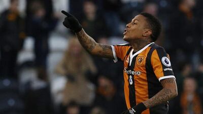 Hull City's Abel Hernandez, right. Craig Brough / Reuters