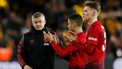 Manchester United interim manager Ole Gunnar Solskjaer looks dejected after the match. Reuters