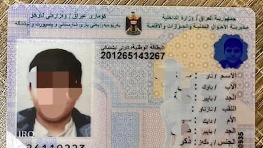 INID cards are issued to citizens at the Iraqi embassy in London. Photo: Iraqi embassy in the UK