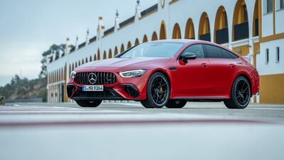 The engine is a 4.0-litre twin-turbo V8 plus rear-mounted electric motor.