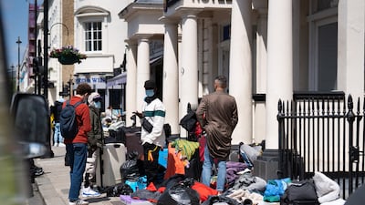 The scene outside the Comfort Inn hotel on Belgrave Road in Pimlico. All photos: PA