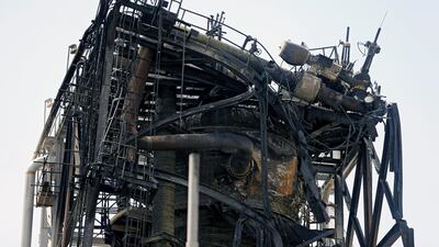 A view of the damaged site of Saudi Aramco oil facility in Khurais. Reuters