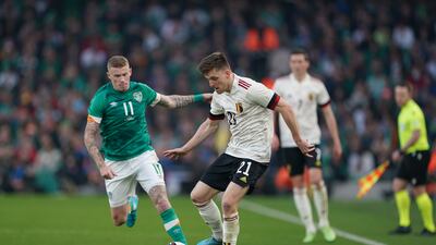 James McClean – 7. Having made his international debut 10 years ago, the Wigan midfielder was key in lighting up the left side and bringing Ireland back into the game as half-time neared. Saw Denayer clear his goalwards effort on the line. PA