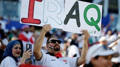 Iraq fans inside the stadium before the match in Boston. Reuters