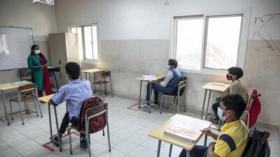 Of 2,300 pupils enrolled at the school 300 pupils are back at school for in-person classes