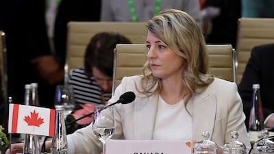 Canada's Foreign Minister Melanie Joly at the meeting. Reuters