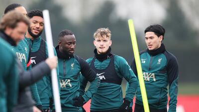 Harvey Elliott at the AXA Training Centre in Kirkby on Tuesday. Getty