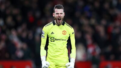 David De Gea celebrates victory over West Ham. Getty