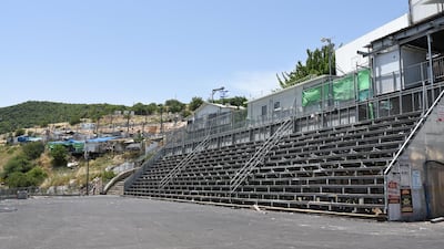 Seating at Mount Meron, where an estimated 100,000 people had gathered to mark the Lag BaOmer holiday. Rosie Scammell for The National