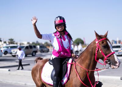 ABU DHABI, UNITED ARAB EMIRATES 5 MARCH 2020. Pink Caravan riders at Sheikh Zayed Grand Mosque in Abu Dhabi. With 64,012 free medical screenings, support of 795 medical clinics, and over 300,000 volunteering hours since its inception in 2011, Pink Caravan — an initiative dedicated to raising awareness for early detection of cancer, rides resolutely into its 10th year, combining its educational messaging with action in the form of free health screen checks for both women and men. (Photo: Reem Mohammed/The National) Reporter: Section: