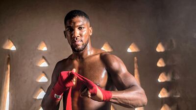 Anthony Joshua during a photo shoot for "Clash of the Dunes". Credit General Sports Authority
