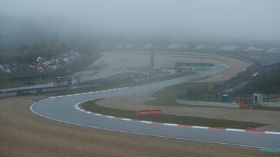 Overcast weather and fog forced the first practice session for the Eifel Grand Prix at the Nurburgring racetrack to be cancelled on Friday. AP