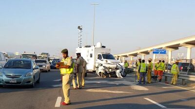 Four people were killed and two seriously injured in traffic accidents in Dubai this week. Courtesy Dubai Police