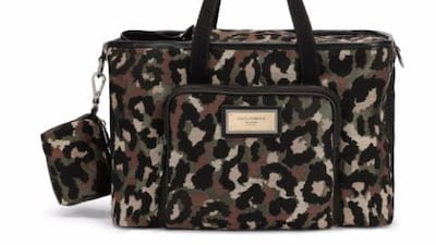 Leopard print pet carrier, Dh8,500 ($2,314), Dolce & Gabbana, at Farfetch.com. Photo: Farfetch